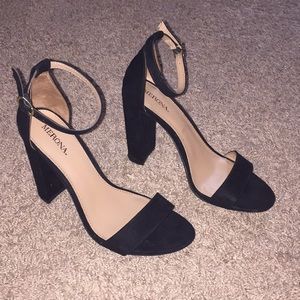 Black suede heels